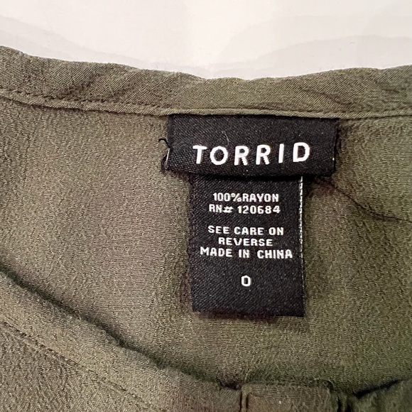 Torrid Button Green Front Ruffle Cami Top Plus Size Torrid 0 Size Large - Picture 8 of 11